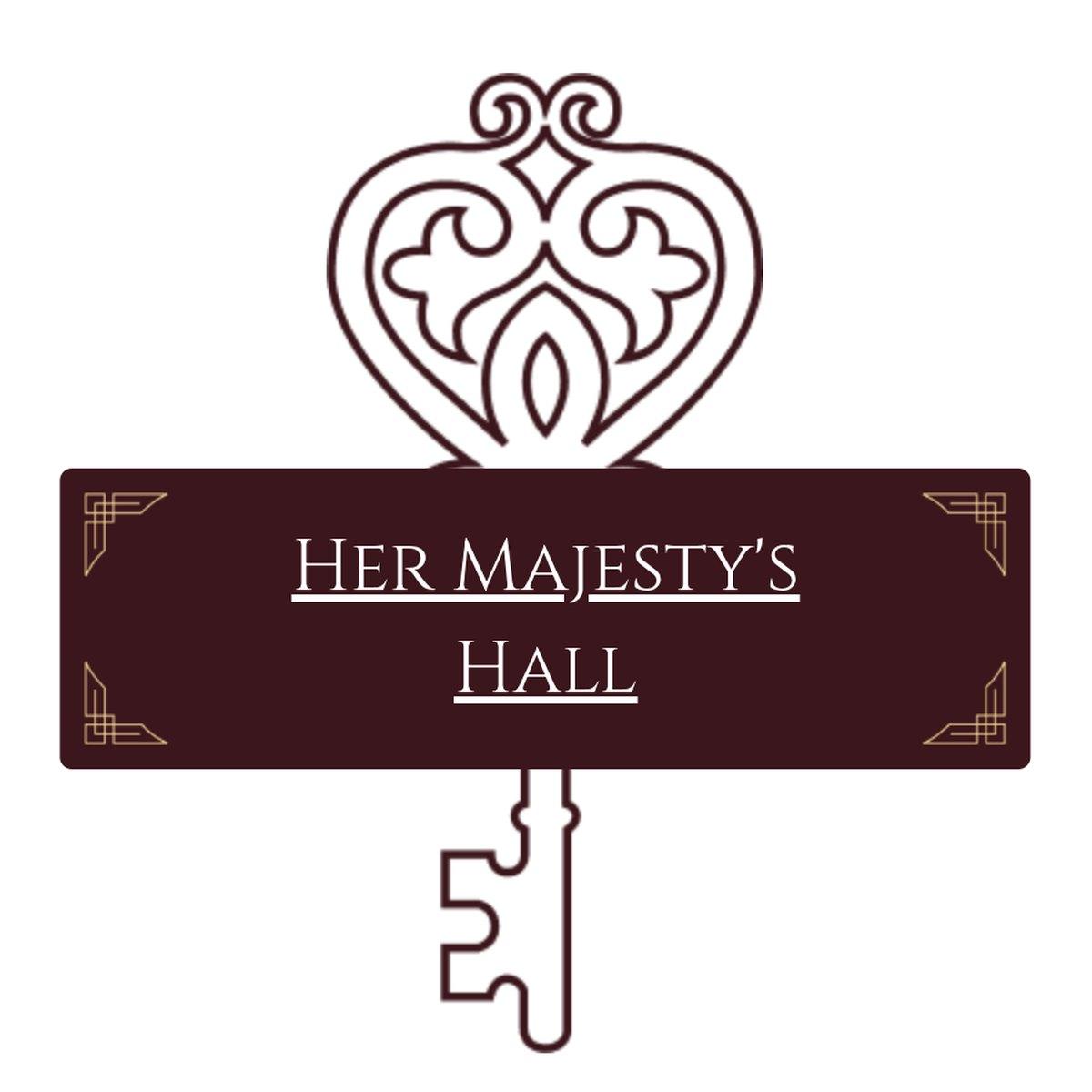 De sleutel van Her Majesty's Hall met een naambordje in art-decostijl
